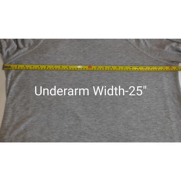 Sunday Cowl Neck Top Sz 2X Gray White Lace Front Panel Lightweight Sweater - Picture 15 of 16